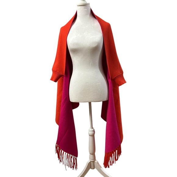 Mer Sea Travel Wrap And Matching Bag One‎ Size Pink/orange Fringed